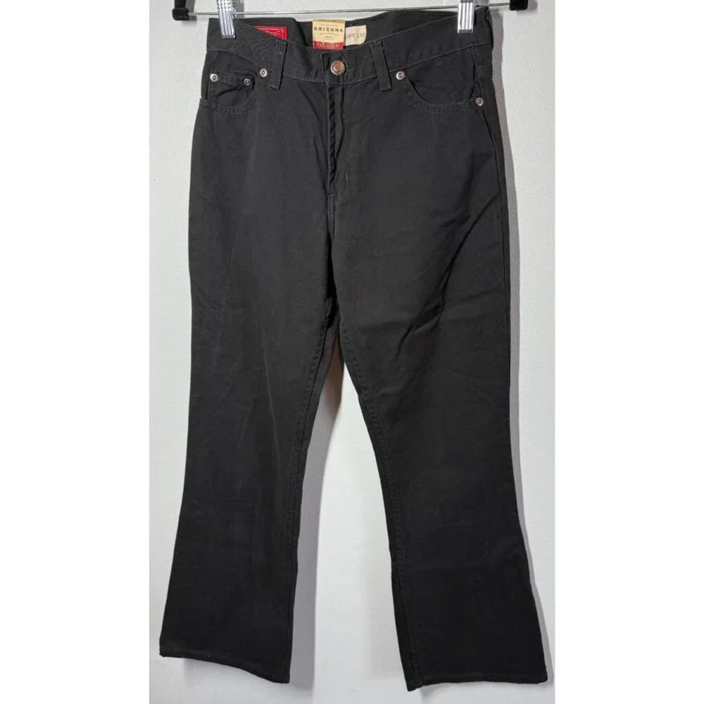 NWT Arizona Girls Flare Leg Jeans Black Denim‎ Size 16 Slim High Waisted